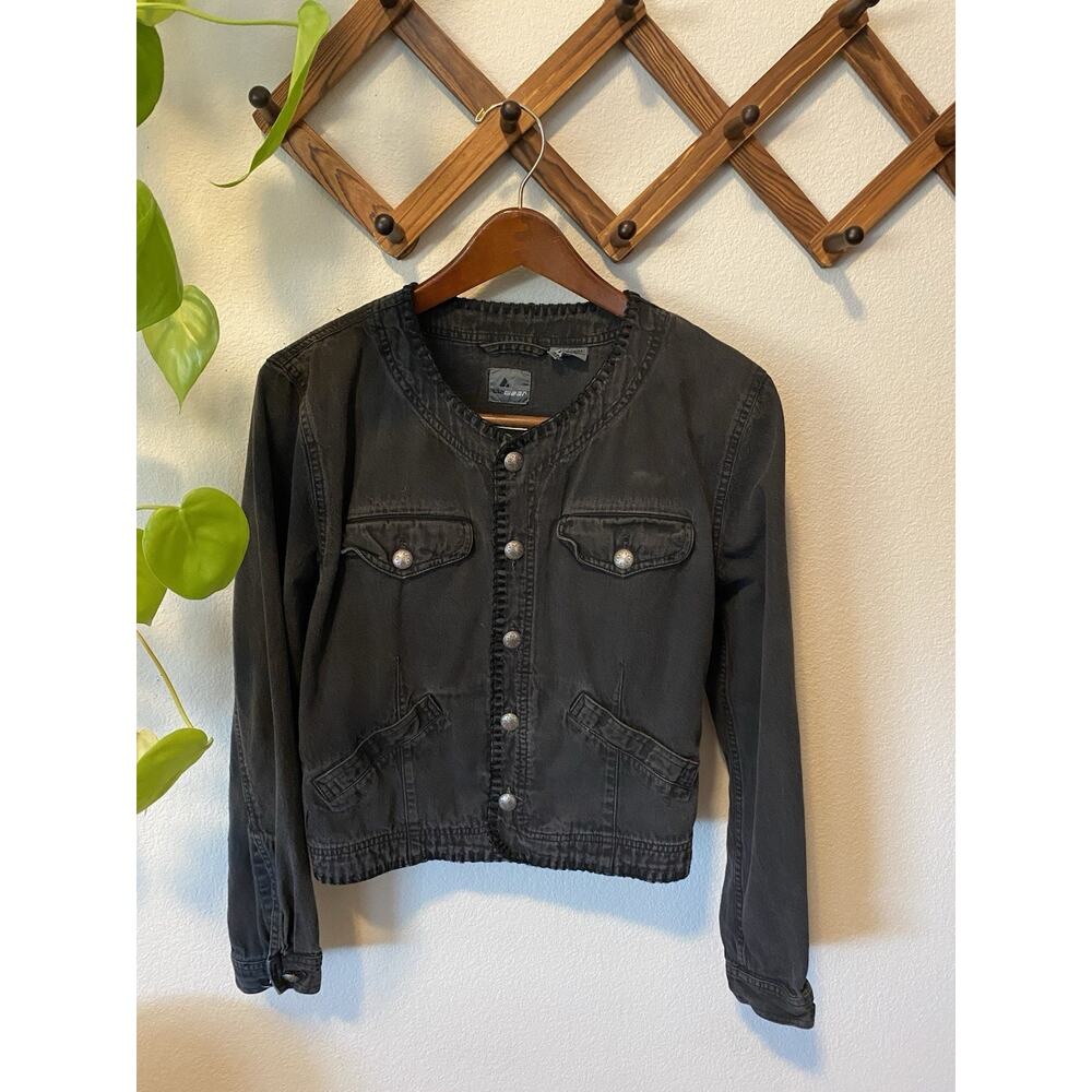 Vintage Liz Wear Black Denim Button Down Jacket Vintage Liz Claiborne